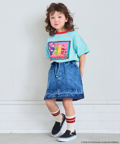 MARKEY'S（マーキーズ）の「【Teletubbies/テレタビーズ】別注マルチボーダーＴシャツ（Tシャツ/カットソー・キッズ・エメラルド/マルチ・100/95/90/80/130/120/110）」の5枚目の写真