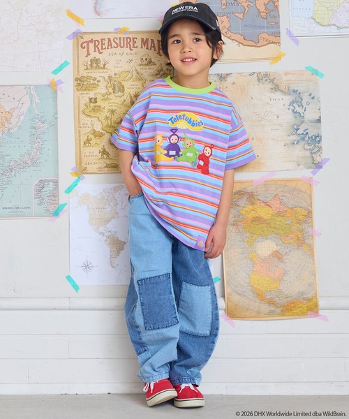 MARKEY'S（マーキーズ）の「【Teletubbies/テレタビーズ】別注マルチボーダーＴシャツ（Tシャツ/カットソー・キッズ・エメラルド/マルチ・100/95/90/80/130/120/110）」の15枚目の写真