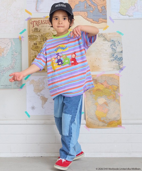 MARKEY'S（マーキーズ）の「【Teletubbies/テレタビーズ】別注マルチボーダーＴシャツ（Tシャツ/カットソー・キッズ・エメラルド/マルチ・100/95/90/80/130/120/110）」の17枚目の写真