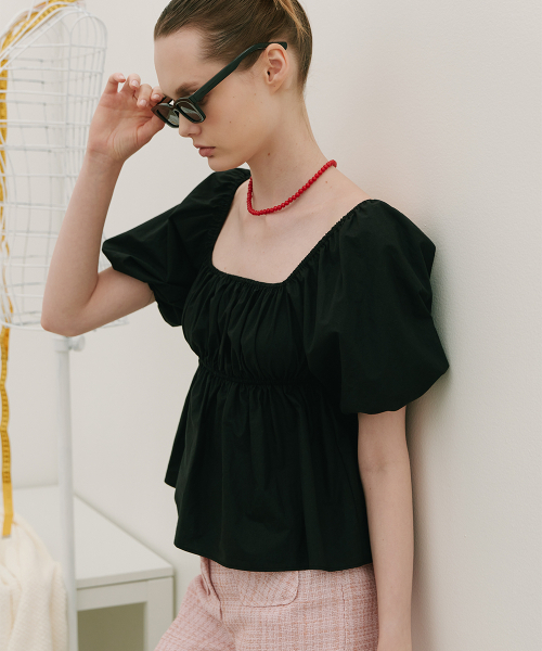 320SHOWROOM(320ショールーム)の「Two-Way Off-Shoulder Puff Blouse Black(シャツ/ブラウス・レディース・その他・ONE SIZE)」の2枚目の写真