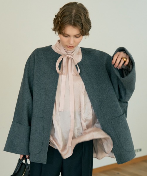 DESIGNWORKS(デザインワークス)の「【BEAUVET/ボーヴェット】キュプラシルクボウタイブラウス(シャツ/ブラウス・レディース・ブラック・1)」の8枚目の写真