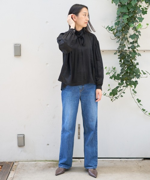 DESIGNWORKS(デザインワークス)の「【BEAUVET/ボーヴェット】キュプラシルクボウタイブラウス(シャツ/ブラウス・レディース・ブラック・1)」の13枚目の写真