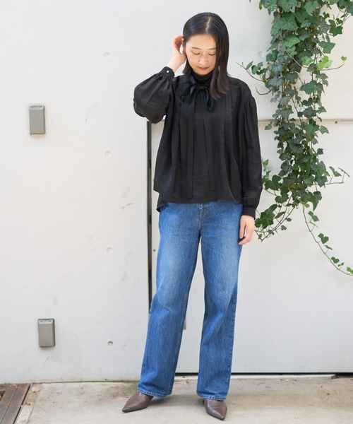 DESIGNWORKS(デザインワークス)の「【BEAUVET/ボーヴェット】キュプラシルクボウタイブラウス(シャツ/ブラウス・レディース・ブラック・1)」の14枚目の写真