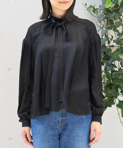 DESIGNWORKS(デザインワークス)の「【BEAUVET/ボーヴェット】キュプラシルクボウタイブラウス(シャツ/ブラウス・レディース・ブラック・1)」の17枚目の写真