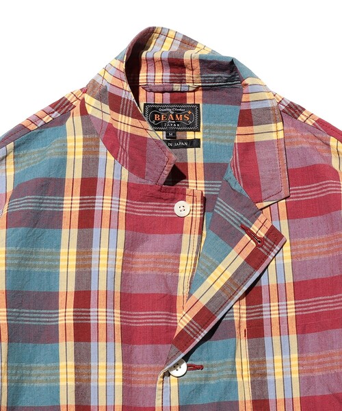 BEAMS PLUS（ビームスプラス）の「4B Cuffs Jacket Heavy Madras（その他アウター・メンズ・レッド/ネイビー・MEDIUM/SMALL/LARGE/X-LARGE）」の18枚目の写真
