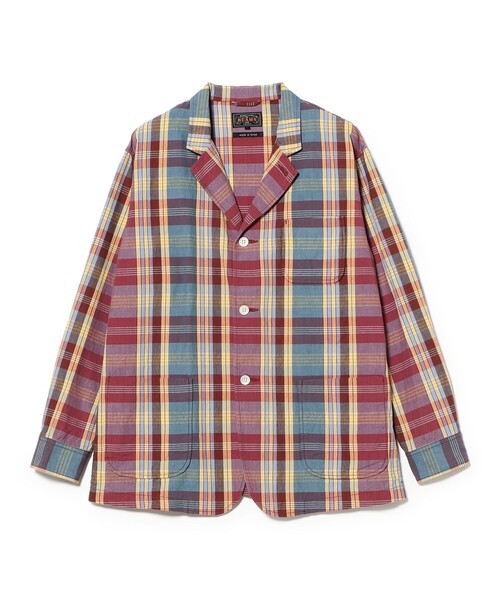 BEAMS PLUS（ビームスプラス）の「4B Cuffs Jacket Heavy Madras（その他アウター・メンズ・レッド/ネイビー・MEDIUM/SMALL/LARGE/X-LARGE）」の3枚目の写真