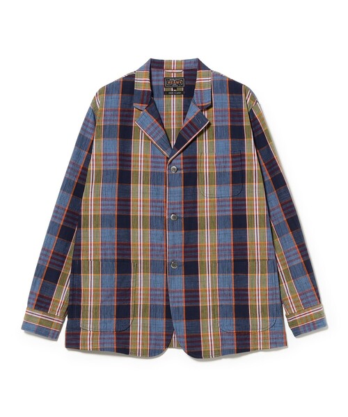BEAMS PLUS（ビームスプラス）の「4B Cuffs Jacket Heavy Madras（その他アウター・メンズ・レッド/ネイビー・MEDIUM/SMALL/LARGE/X-LARGE）」の7枚目の写真