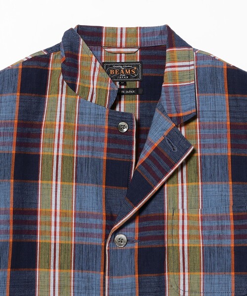 BEAMS PLUS（ビームスプラス）の「4B Cuffs Jacket Heavy Madras（その他アウター・メンズ・レッド/ネイビー・MEDIUM/SMALL/LARGE/X-LARGE）」の8枚目の写真