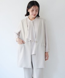 anyfee（エニフィー）の「【anyfee/大きいサイズ】ニットジョーゼットロングジレ《セレモニー/オケージョン》（2026SS）（ベスト）」