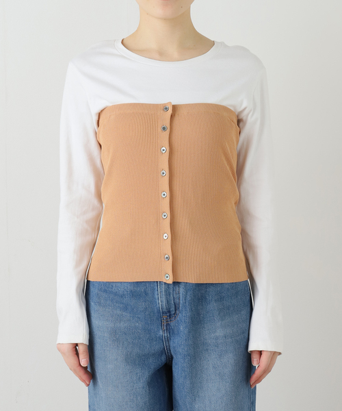 Spick & Span（スピックアンドスパン）の「Vis/PE リブビスチェ（その他トップス・レディース・キャメル/アイボリー・FREE）」の8枚目の写真