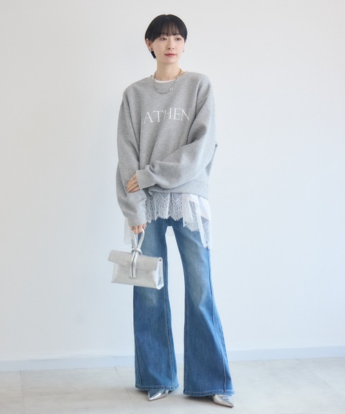 Paradise Picnic（パラダイスピクニック）の「ROSIEE 大人可愛いレーストップス（Tシャツ/カットソー・レディース・ホワイト/ブラック・FREE）」の11枚目の写真