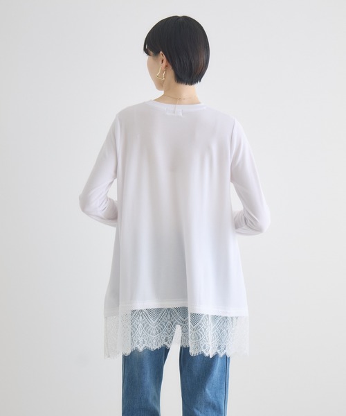 Paradise Picnic（パラダイスピクニック）の「ROSIEE 大人可愛いレーストップス（Tシャツ/カットソー・レディース・ホワイト/ブラック・FREE）」の6枚目の写真