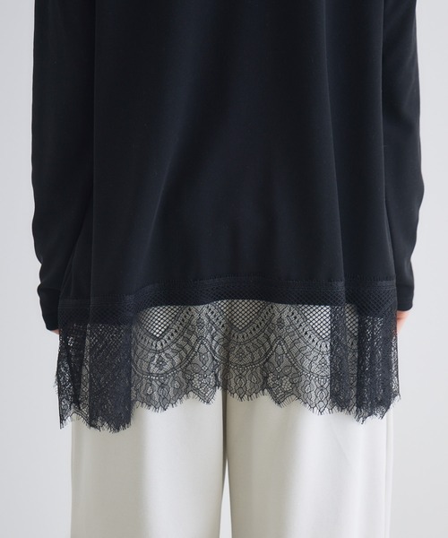 Paradise Picnic（パラダイスピクニック）の「ROSIEE 大人可愛いレーストップス（Tシャツ/カットソー・レディース・ホワイト/ブラック・FREE）」の20枚目の写真