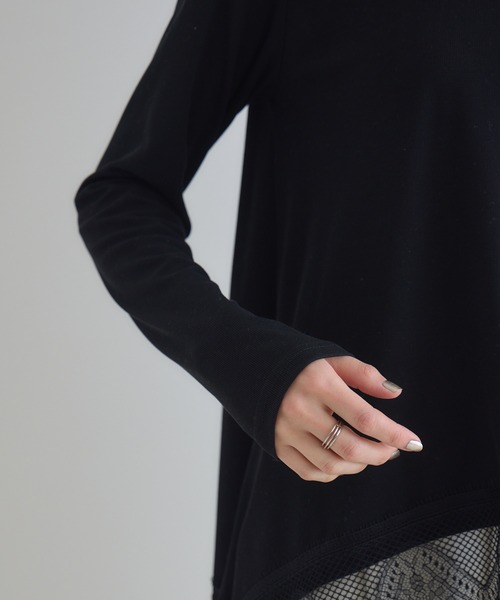 Paradise Picnic（パラダイスピクニック）の「ROSIEE 大人可愛いレーストップス（Tシャツ/カットソー・レディース・ホワイト/ブラック・FREE）」の18枚目の写真