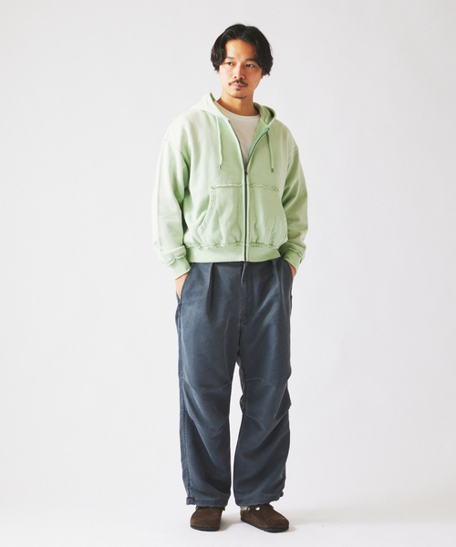 JOURNAL STANDARD relume（ジャーナルスタンダード　レリューム）の「ピグメント加工 ファティーグ オーバーパンツ（カーゴパンツ・メンズ・ブラックミックス/ライトグリーン・MEDIUM/LARGE）」の13枚目の写真