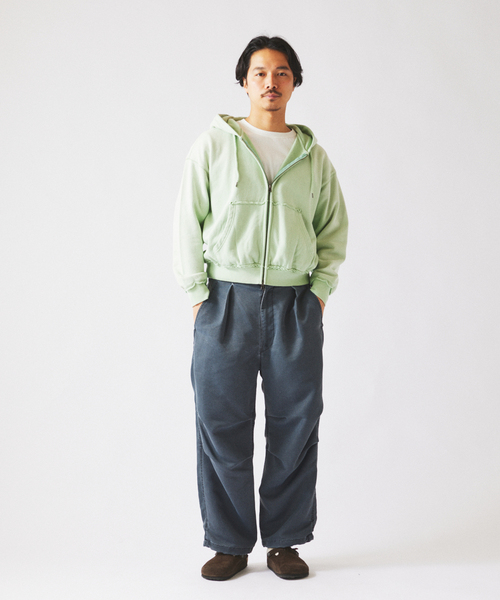 JOURNAL STANDARD relume（ジャーナルスタンダード　レリューム）の「ピグメント加工 ファティーグ オーバーパンツ（カーゴパンツ・メンズ・ブラックミックス/ライトグリーン・MEDIUM/LARGE）」の15枚目の写真