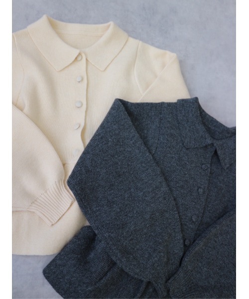 TRUNC（トランクエイティーエイト）の「Peplum Button Knit（ニット/セーター・レディース・アイボリー/グレー・FREE）」の14枚目の写真