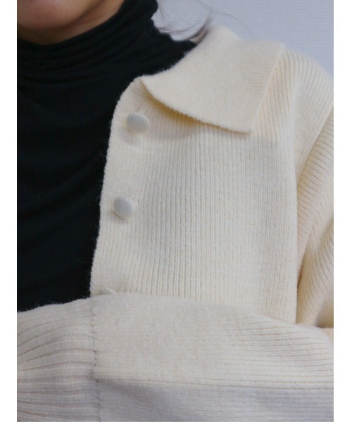 TRUNC（トランクエイティーエイト）の「Peplum Button Knit（ニット/セーター・レディース・アイボリー/グレー・FREE）」の9枚目の写真
