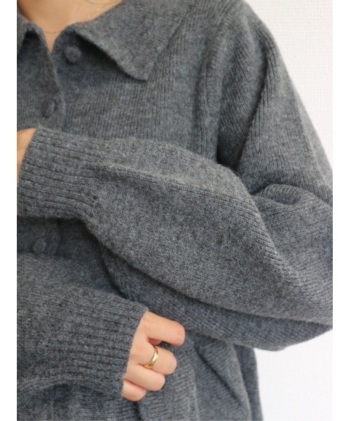 TRUNC（トランクエイティーエイト）の「Peplum Button Knit（ニット/セーター・レディース・アイボリー/グレー・FREE）」の3枚目の写真