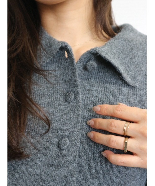 TRUNC（トランクエイティーエイト）の「Peplum Button Knit（ニット/セーター・レディース・アイボリー/グレー・FREE）」の4枚目の写真