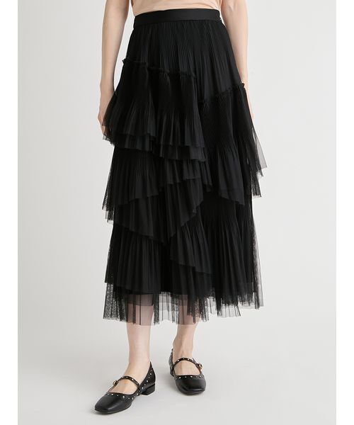 CELFORD（セルフォード）の「【洗える】ランダムチュールプリーツスカート（スカート・レディース・アイボリー/ライトグレー・36/38）」の10枚目の写真