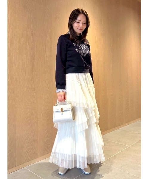 CELFORD（セルフォード）の「【洗える】ランダムチュールプリーツスカート（スカート・レディース・アイボリー/ライトグレー・36/38）」の5枚目の写真