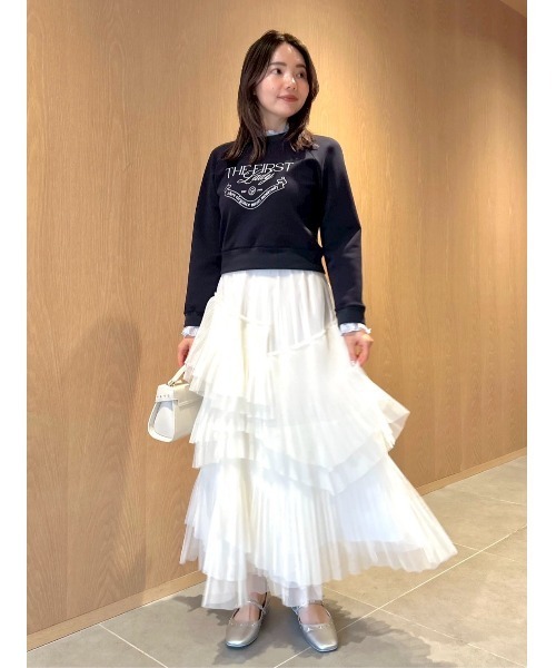 CELFORD（セルフォード）の「【洗える】ランダムチュールプリーツスカート（スカート・レディース・アイボリー/ライトグレー・36/38）」の6枚目の写真