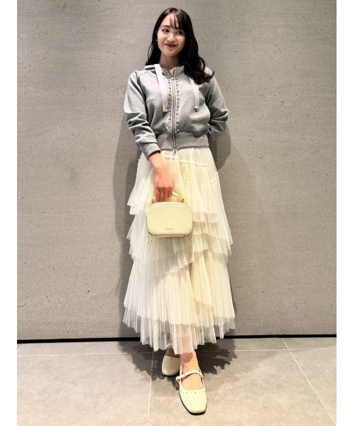 CELFORD（セルフォード）の「【洗える】ランダムチュールプリーツスカート（スカート・レディース・アイボリー/ライトグレー・36/38）」の8枚目の写真