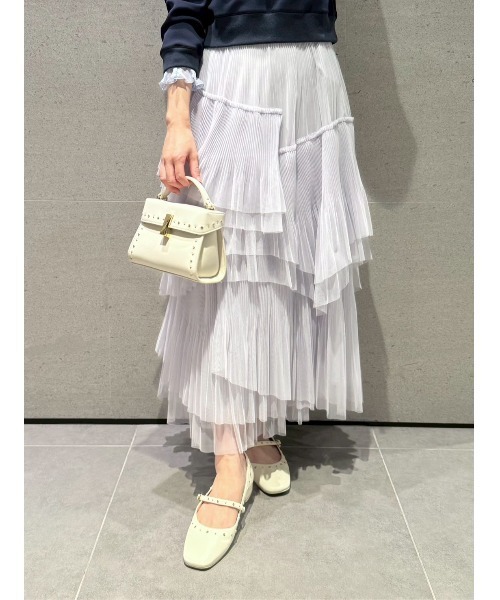 CELFORD（セルフォード）の「【洗える】ランダムチュールプリーツスカート（スカート・レディース・アイボリー/ライトグレー・36/38）」の22枚目の写真
