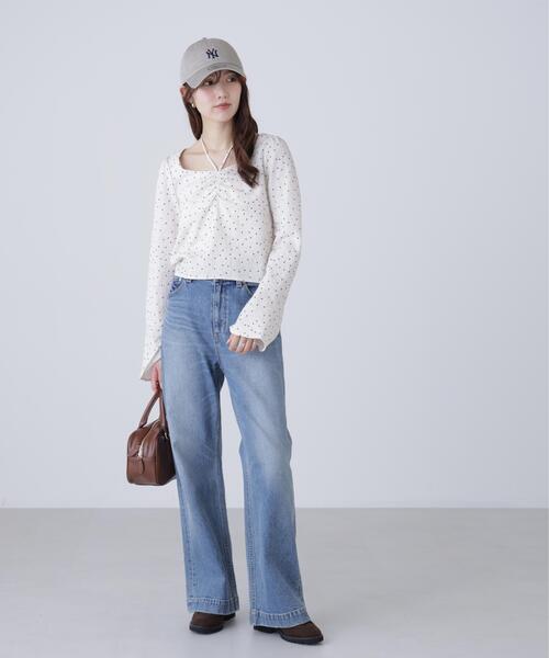 FREE'S MART（フリーズマート）の「◆フロントギャザーネックリボン付きブラウス（シャツ/ブラウス・レディース・ブルー/ブラック系その他/ホワイト系その他/ホワイト・FREE）」の10枚目の写真