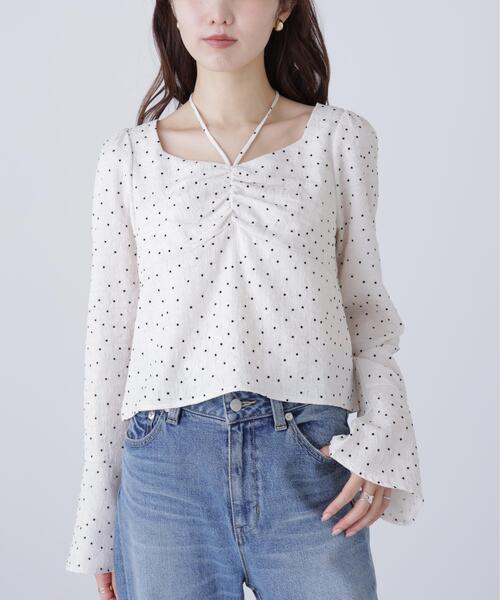 FREE'S MART（フリーズマート）の「◆フロントギャザーネックリボン付きブラウス（シャツ/ブラウス・レディース・ブルー/ブラック系その他/ホワイト系その他/ホワイト・FREE）」の11枚目の写真