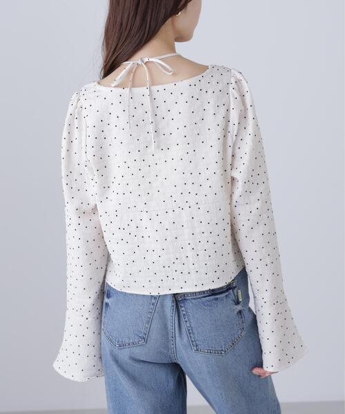 FREE'S MART（フリーズマート）の「◆フロントギャザーネックリボン付きブラウス（シャツ/ブラウス・レディース・ブルー/ブラック系その他/ホワイト系その他/ホワイト・FREE）」の14枚目の写真