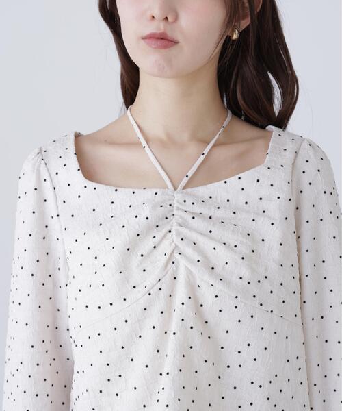 FREE'S MART（フリーズマート）の「◆フロントギャザーネックリボン付きブラウス（シャツ/ブラウス・レディース・ブルー/ブラック系その他/ホワイト系その他/ホワイト・FREE）」の15枚目の写真