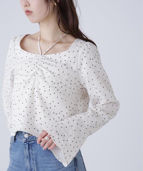 FREE'S MART（フリーズマート）の「◆フロントギャザーネックリボン付きブラウス（シャツ/ブラウス・レディース・ブルー/ブラック系その他/ホワイト系その他/ホワイト・FREE）」の16枚目の写真