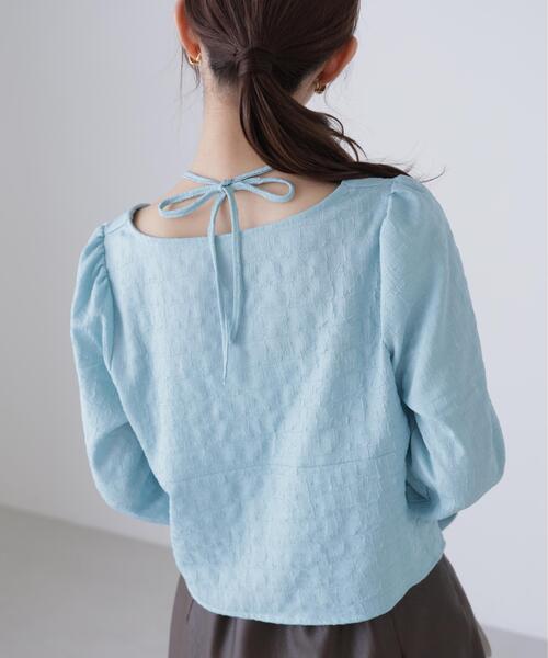 FREE'S MART（フリーズマート）の「◆フロントギャザーネックリボン付きブラウス（シャツ/ブラウス・レディース・ブルー/ブラック系その他/ホワイト系その他/ホワイト・FREE）」の21枚目の写真