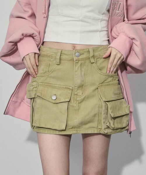 ENVYM（アンビー）の「アウトポケットミリタリーミニスカート（スカート・レディース・ブラック/ベージュ・SMALL/MEDIUM）」の16枚目の写真