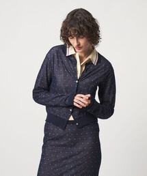 6 | ＜6(ROKU)＞コットンナイロン ドット ジャガード カーディガン(カーディガン/ボレロ)