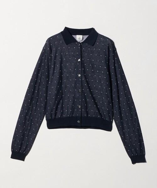 6（ロク）の「＜6(ROKU)＞コットンナイロン ドット ジャガード カーディガン（カーディガン/ボレロ・レディース・ネイビー・FREE）」の10枚目の写真