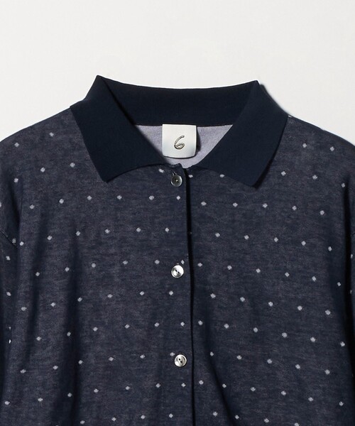 6（ロク）の「＜6(ROKU)＞コットンナイロン ドット ジャガード カーディガン（カーディガン/ボレロ・レディース・ネイビー・FREE）」の8枚目の写真
