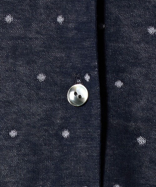 6（ロク）の「＜6(ROKU)＞コットンナイロン ドット ジャガード カーディガン（カーディガン/ボレロ・レディース・ネイビー・FREE）」の6枚目の写真