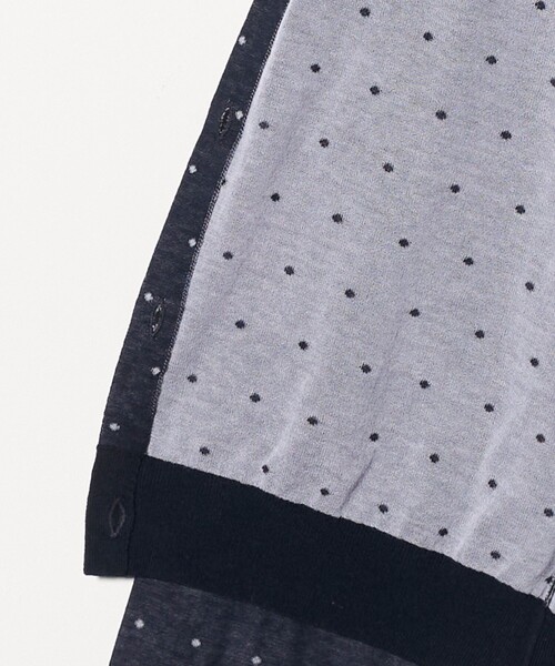 6（ロク）の「＜6(ROKU)＞コットンナイロン ドット ジャガード カーディガン（カーディガン/ボレロ・レディース・ネイビー・FREE）」の5枚目の写真