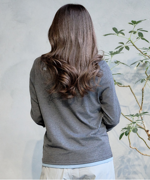 DAESE TOKYO(デセトウキョウ)の「『DAESE TOKYO/デセトウキョウ』杢天竺配色ヘンリーネックプルオーバー(Tシャツ/カットソー・レディース・グレー/チャコールグレー/ブラウン・FREE)」の21枚目の写真