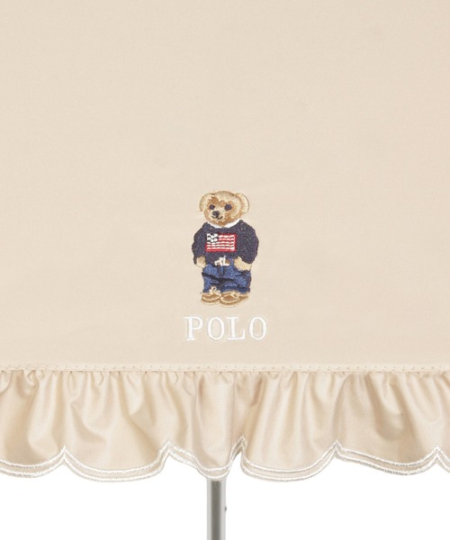 POLO RALPH LAUREN(ポロ ラルフ ローレン)の「【WEB限定】 遮光 晴雨兼用日傘 長傘 スカラフリル ワンポイント POLO FLAG BEAR(長傘・レディース・ベージュ/ダークブルー/ホワイト×ブルー/オフホワイト・FREE)」の8枚目の写真