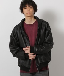 LAKOLE | レザーライクZIPパーカー / 645800(パーカー)