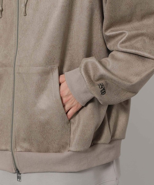 LAKOLE（ラコレ）の「レザーライクZIPパーカー / 645800（パーカー・メンズ・ブラック/ベージュ・LARGE/MEDIUM）」の9枚目の写真