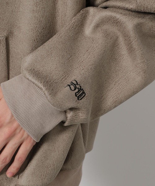 LAKOLE（ラコレ）の「レザーライクZIPパーカー / 645800（パーカー・メンズ・ブラック/ベージュ・LARGE/MEDIUM）」の14枚目の写真