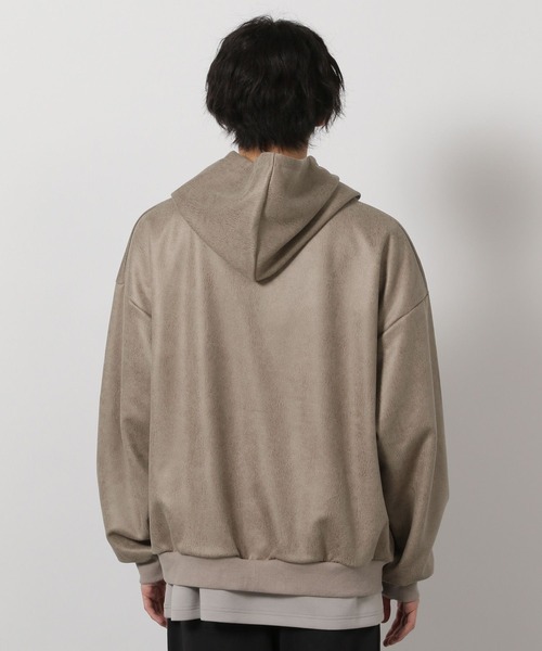 LAKOLE（ラコレ）の「レザーライクZIPパーカー / 645800（パーカー・メンズ・ブラック/ベージュ・LARGE/MEDIUM）」の6枚目の写真