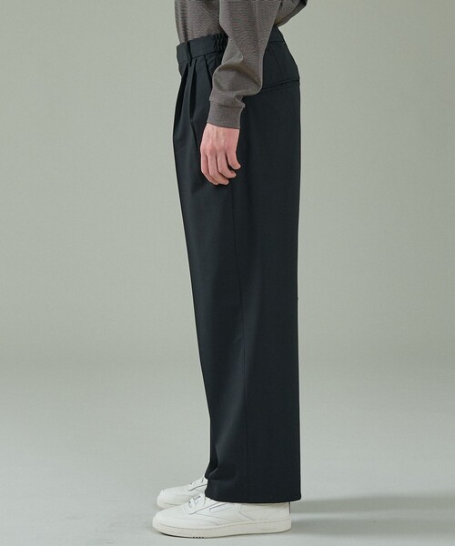 ABAHOUSE（アバハウス）の「トロストレッチ 2タック イージーワイドスラックス / ワイドパンツ（スラックス・メンズ・ブラック/グレー・48/46/44）」の5枚目の写真