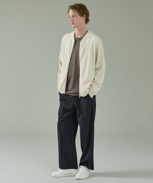 ABAHOUSE（アバハウス）の「トロストレッチ 2タック イージーワイドスラックス / ワイドパンツ（スラックス・メンズ・ブラック/グレー・48/46/44）」の16枚目の写真