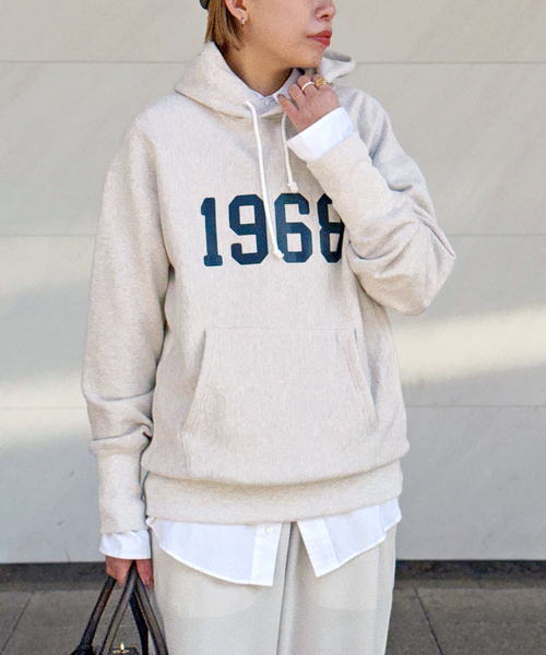 AMERICANA(アメリカーナ)の「【AMERICANA/アメリカーナ】追加 1968 hooded Pullover(スウェット・レディース・ネイビー/アイボリー・FREE)」の1枚目の写真